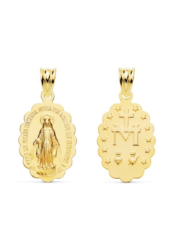 18K MEDALLA VIRGEN DE LA MILAGROSA...