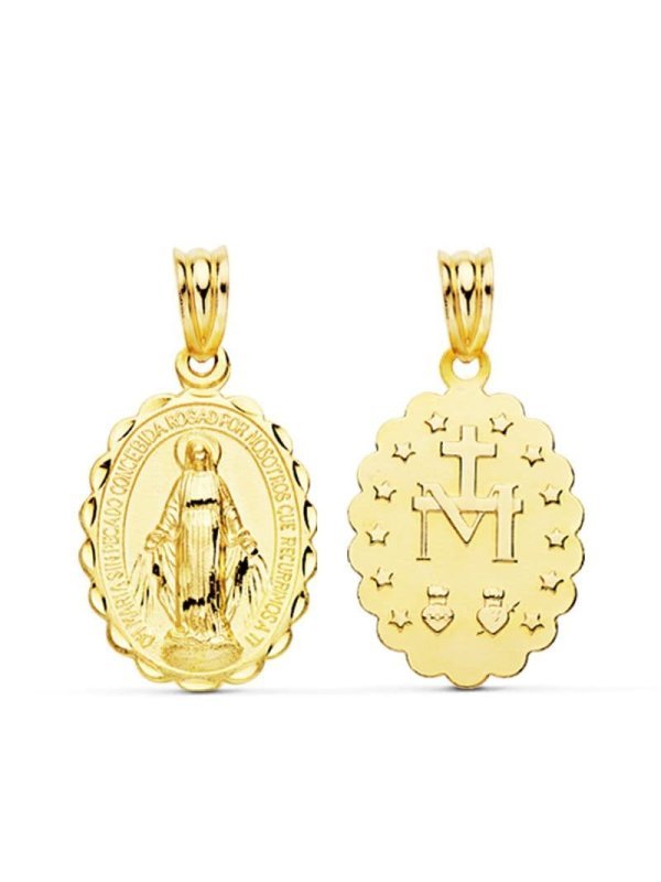 18K MEDALLA ESCAPULARIO VIRGEN DE LA...