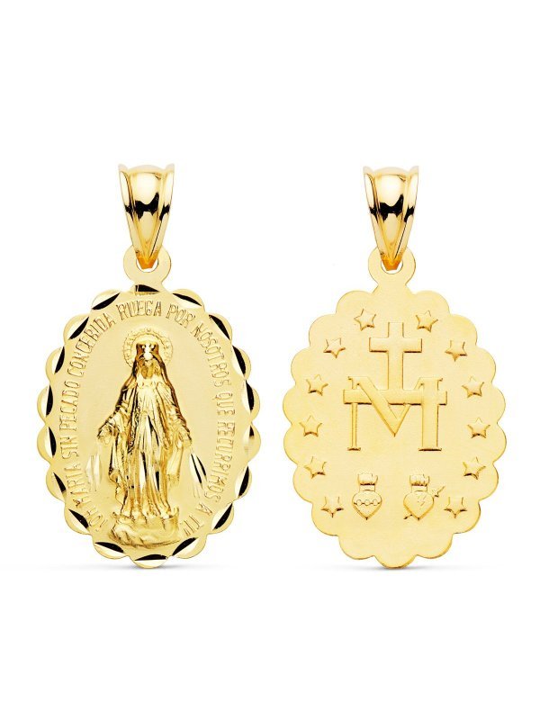 18K MEDALLA VIRGEN DE LA MILAGROSA...