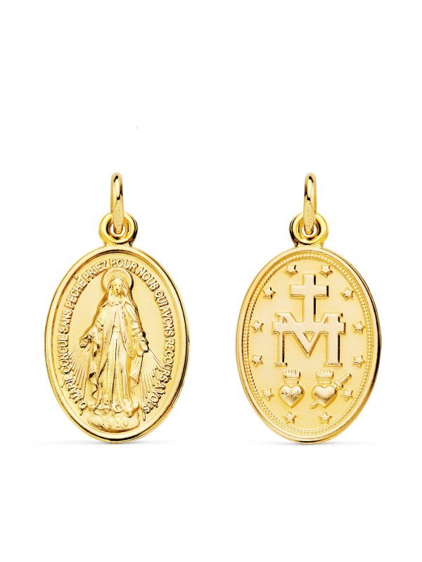 18K MEDALLA VIRGEN MILAGROSA OVAL 20...