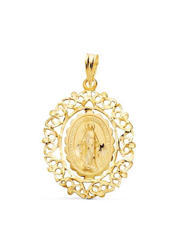 18K MEDALLA VIRGEN DE LA MILAGROSA...