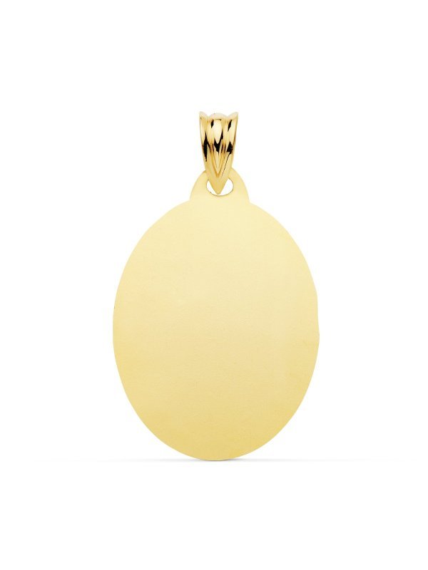 18K CHAPA OVAL ORO AMARILLO BRILLO...