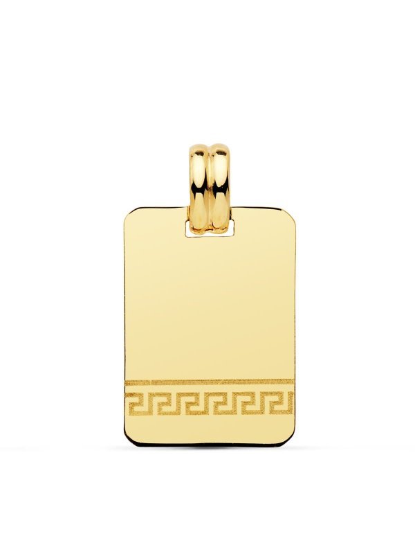 18K CHAPA ORO AMARILLO BRILLO GRECA...