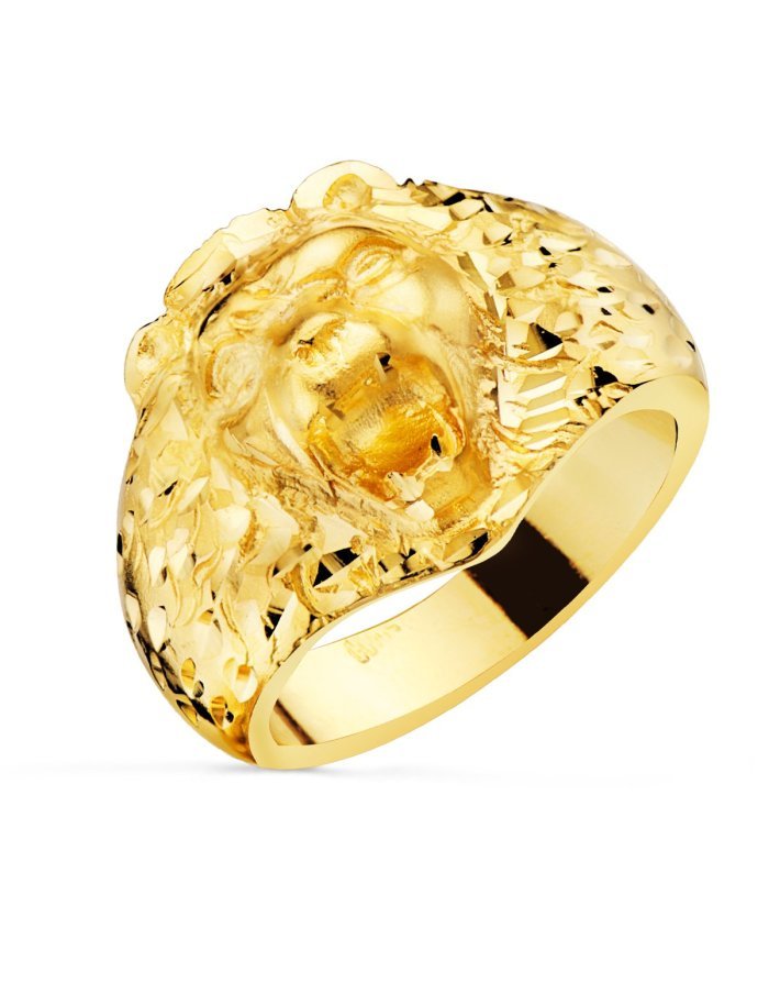 18K SELLO ORO AMARILLO LEON TALLADO...