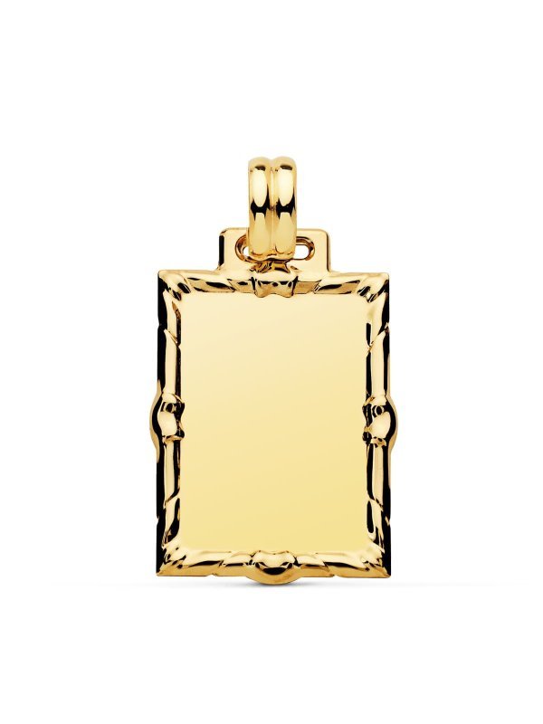 18K CHAPA ORO AMARILLO RECTANGULAR EN...