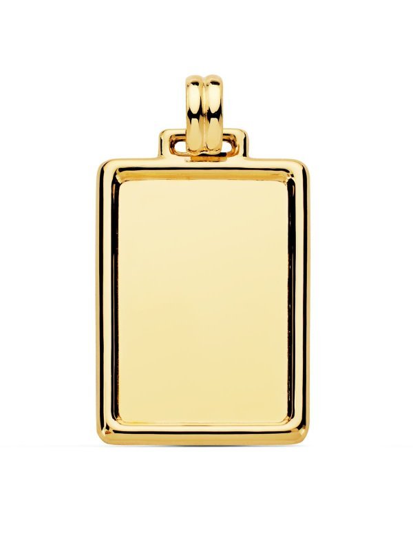 18K CHAPA LISA BRILLO BORDE 31X23 MM