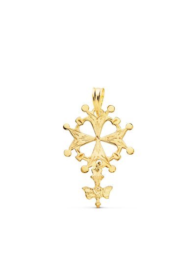18K CRUZ DE HUGUENOTTE ORO...