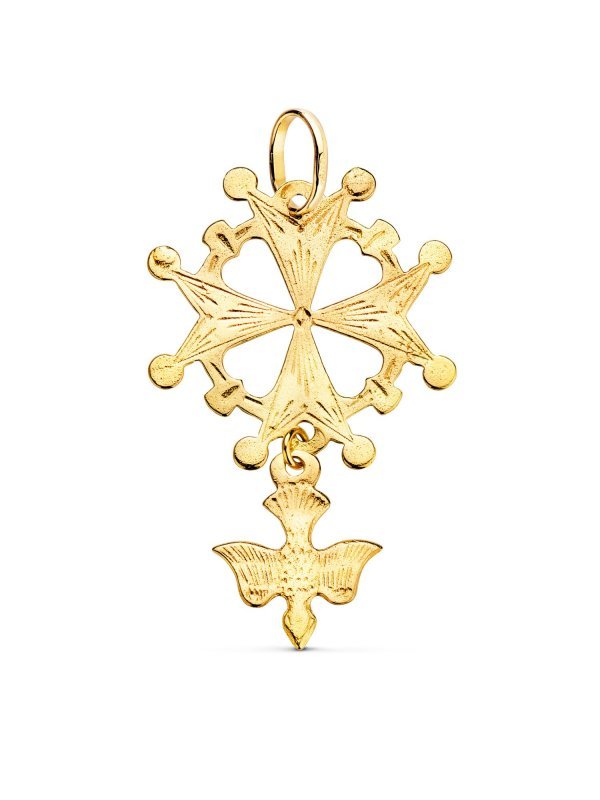 18K CRUZ DE HUGUENOTTE ORO AMARILLO...