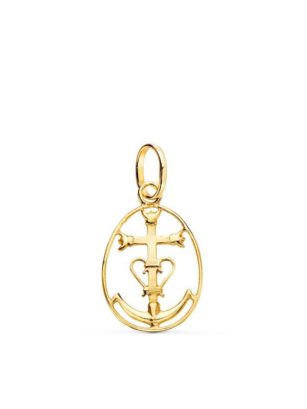 18K COLGANTE ORO AMARILLO CRUZ DE LA...