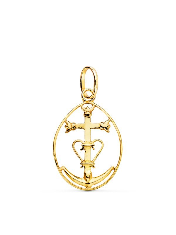 18K COLGANTE ORO AMARILLO CRUZ DE LA...