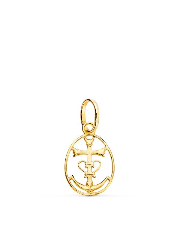 18K COLGANTE ORO AMARILLO CRUZ DE LA...