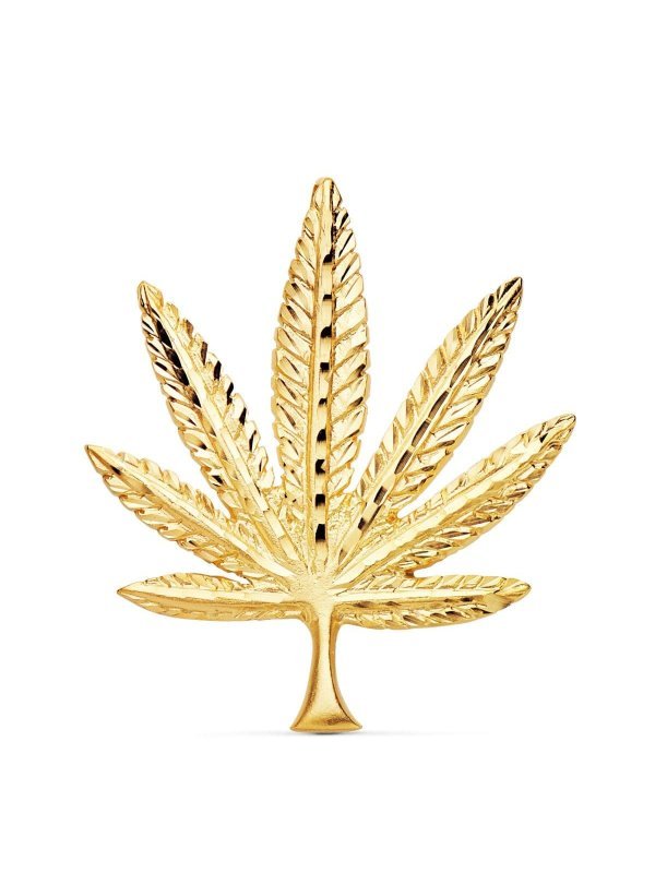 18K COLGANTE HOJA MARIHUANA 44X37 MM