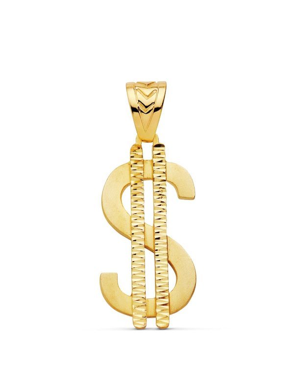 18K COLGANTE SIMBOLO DOLAR. 41X21 MM