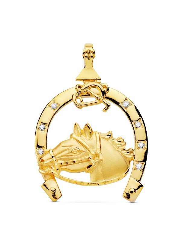 18K COLGANTE HERRADURA CIRCONITAS CON...