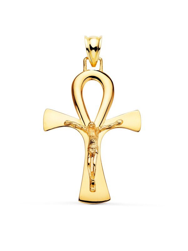 18K CRUZ DE LA VIDA ORO AMARILLO CON...