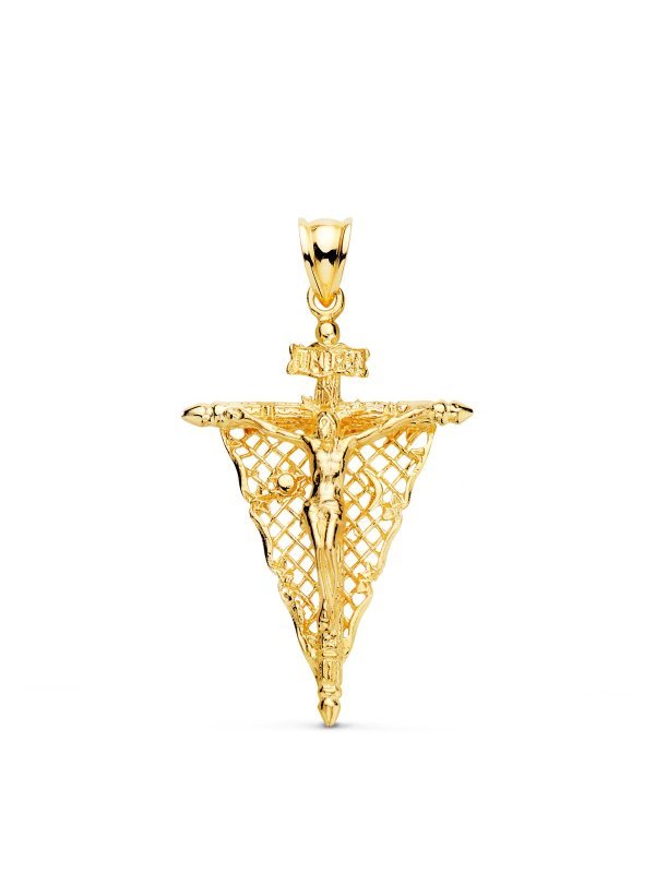 18K CRUZ ORO AMARILLO CON CRISTO DEL...