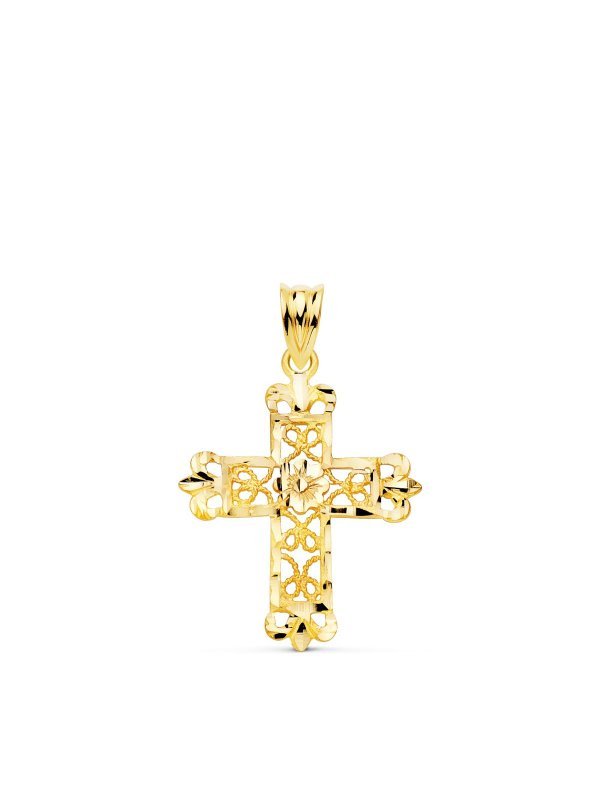 18K CRUZ ORO AMARILLO FILIGRANA...