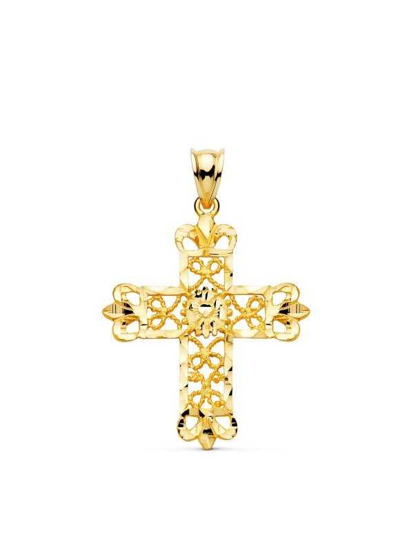 18K CRUZ ORO AMARILLO FILIGRANA...