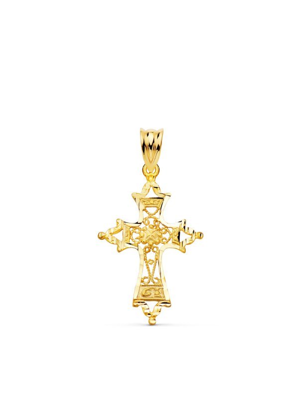 18K CRUZ ORO AMARILLO FILIGRANA...