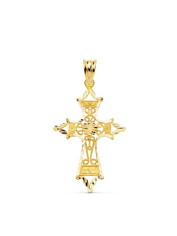 18K CRUZ ORO AMARILLO FILIGRANA...