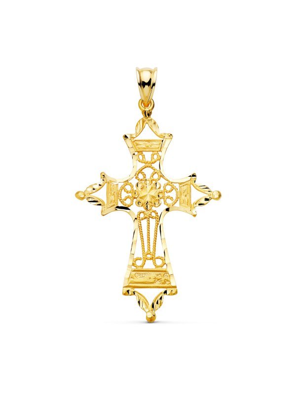 18K CRUZ ORO AMARILLO FILIGRANA...