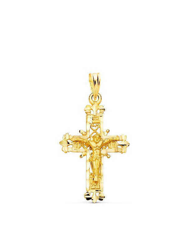 18K CRUZ ORO AMARILLO FILIGRANA CON...