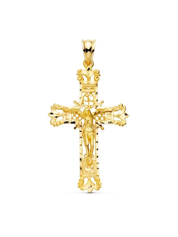 18K CRUZ ORO AMARILLO FILIGRANA CON...