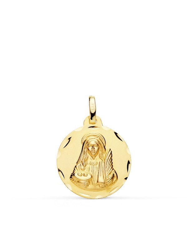 18K MEDALLA SANTA LUCIA 18 MM 2.05 GR