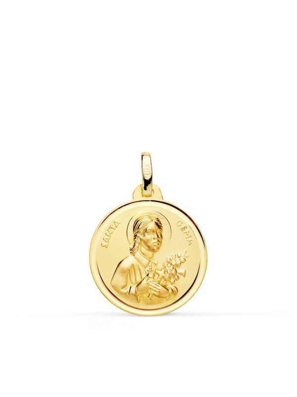 18K MEDALLA SANTA GEMA BISEL 18 MM