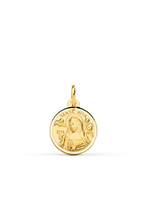 18K MEDALLA ORO AMARILLO SANTA RITA...