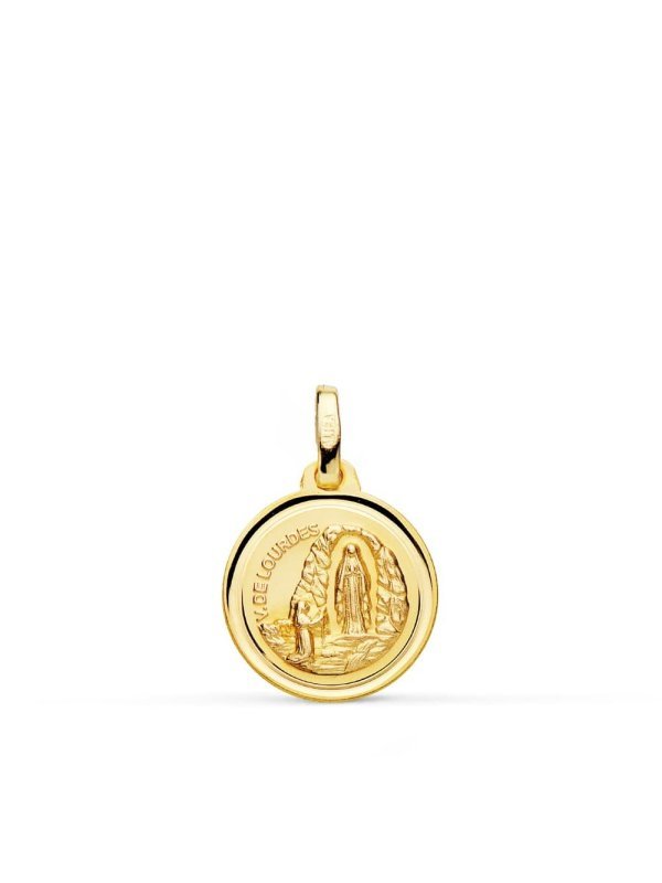 18K MEDALLA VIRGEN DE LOURDES 14 MM...