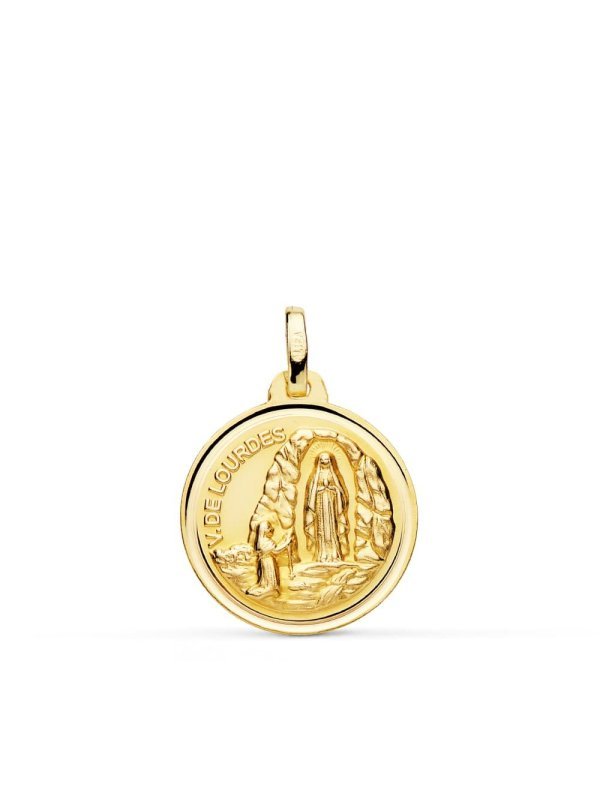 18K MEDALLA VIRGEN DE LOURDES 18 MM...