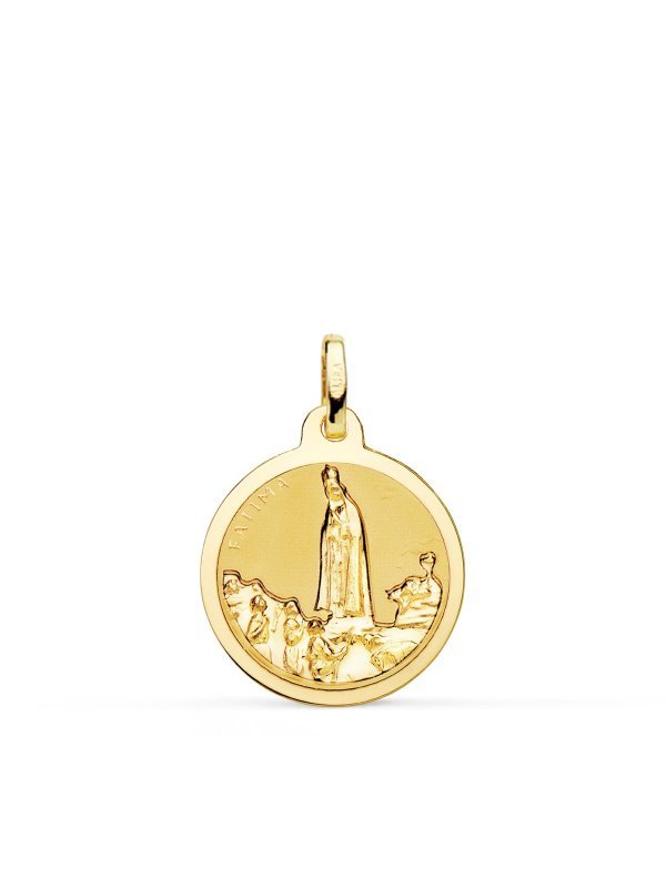 18K MEDALLA VIRGEN DE FATIMA BRILLO...