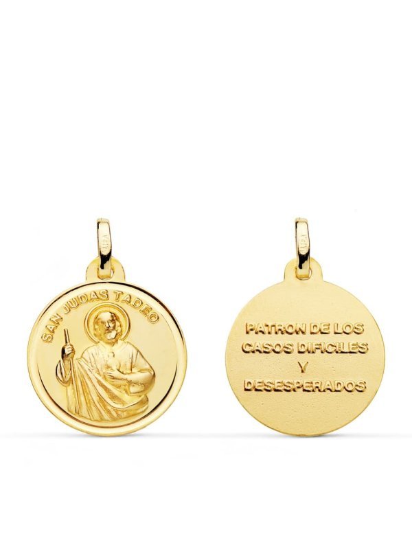 18K MEDALLA SAN JUDAS TADEO BISEL 18 MM