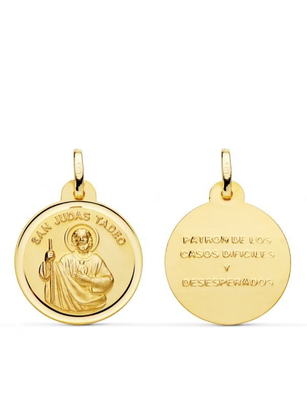 18K MEDALLA SAN JUDAS TADEO BISEL 24 MM