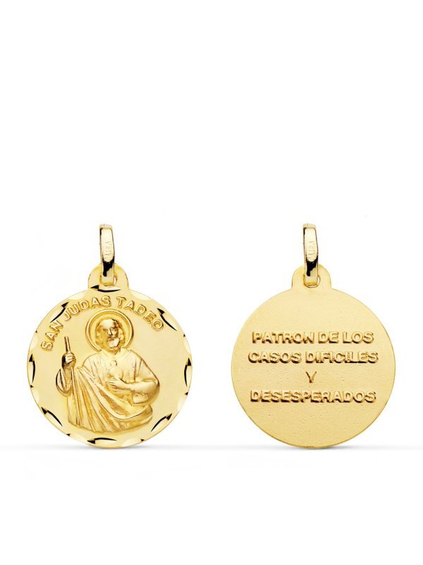18K MEDALLA SAN JUDAS TADEO 20 MM