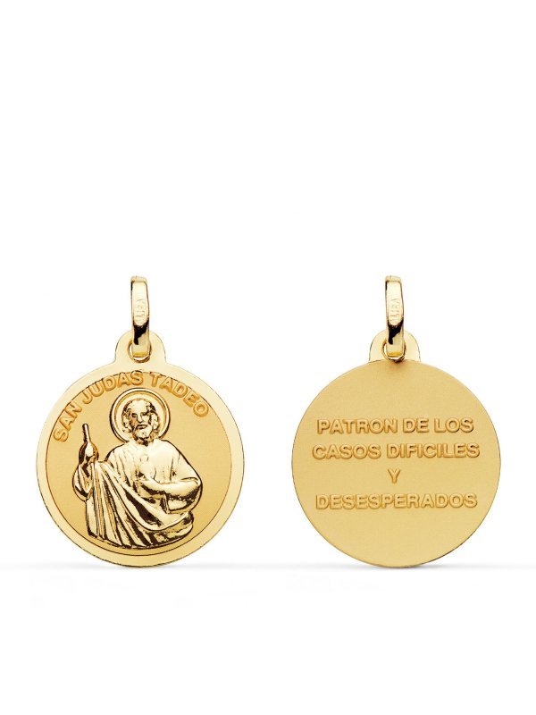 18K MEDALLA SAN JUDAS TADEO EN BRILLO...