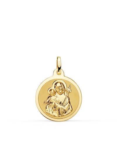 18K MEDALLA SAN JOSE BRILLO...