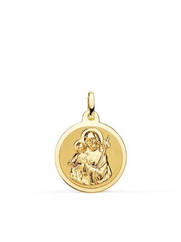 18K MEDALLA SAN JOSE BRILLO 18 MM