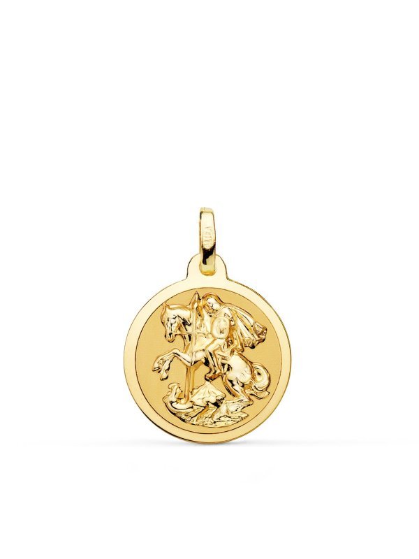 18K MEDALLA SAN JORGE BRILLO 18 MM