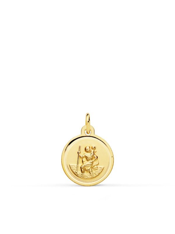 18K MEDALLA SAN CRISTOBAL BISEL 12 MM