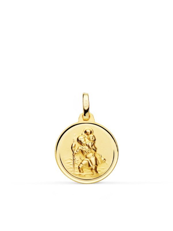 18K MEDALLA SAN CRISTOBAL BISEL 16 MM