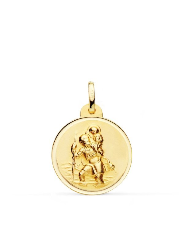 18K MEDALLA SAN CRISTOBAL BISEL 20 MM