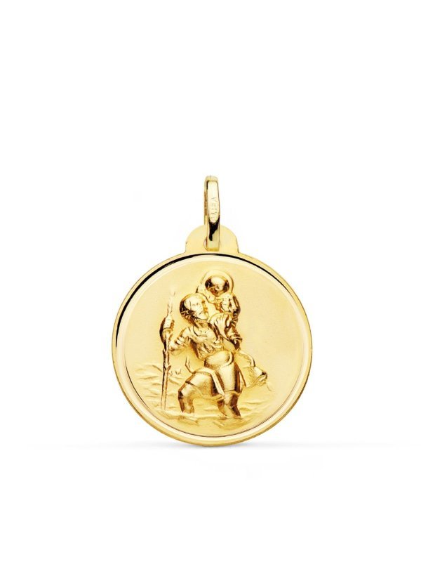18K MEDALLA SAN CRISTOBAL BISEL 22 MM