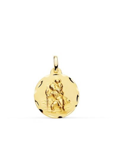 18K MEDALLA SAN CRISTOBAL 18 MM