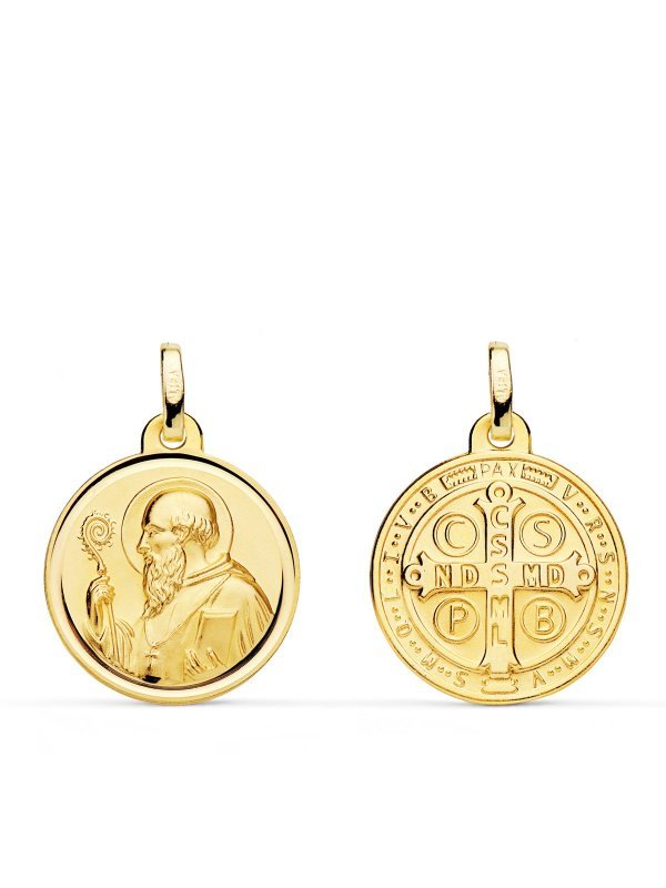 18K ESCAPULARIO SAN BENITO BISEL 18 MM