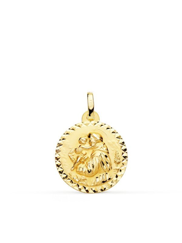 18K MEDALLA SAN ANTONIO TALLA CRUZADA...