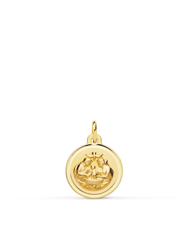 18K MEDALLA NUEVO BAUTISMO BISEL 12 MM