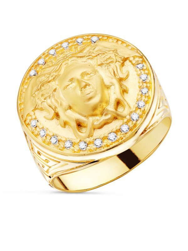 18K SELLO ORO AMARILLO MEDUSA CON...