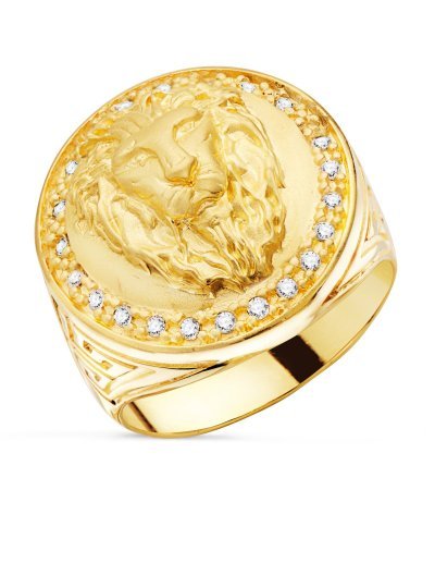 18K SELLO ORO AMARILLO LEON...